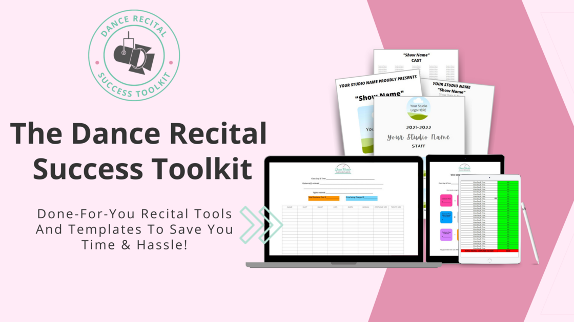 The Dance Recital Success Toolkit templates preview