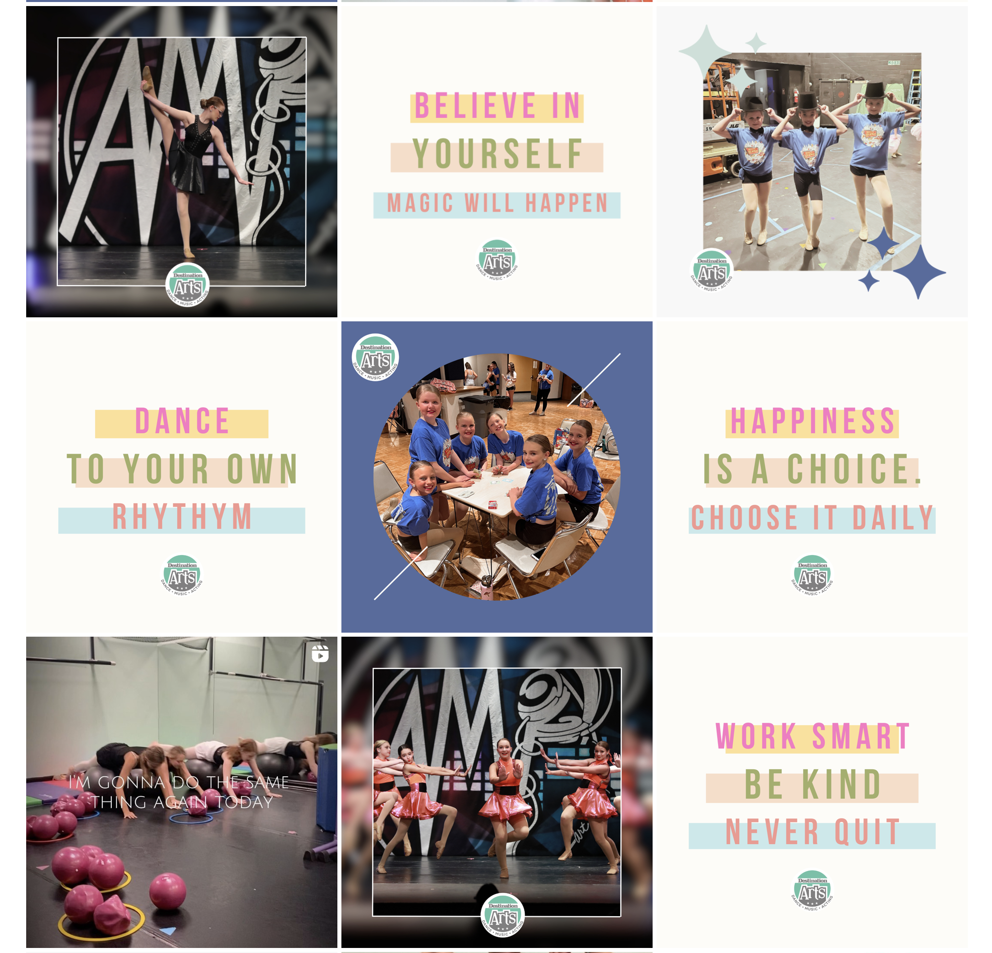 Preview grid of the monthly social media graphics